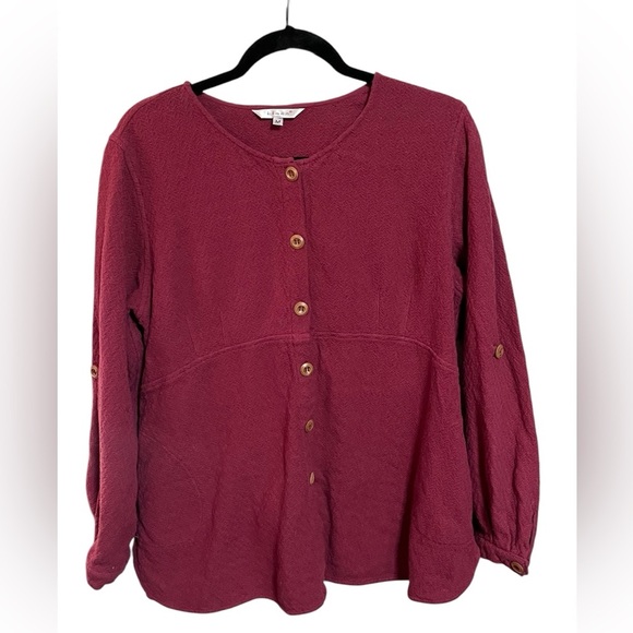 Kleen Button Down Top Sz Med - Picture 1 of 9